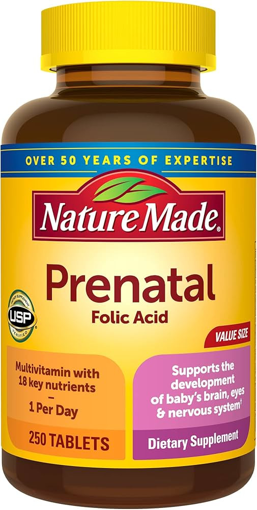 Nature Made Prenatal Multivitamin with Folic Acid, Prenatal Vitamin and Mineral Supplement for Da... | Amazon (US)