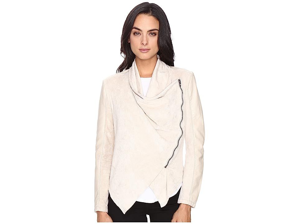 Blank NYC Faux Suede Beige Drape Front Jacket in Sunny Days (Sunny Days) Women's Coat | Zappos