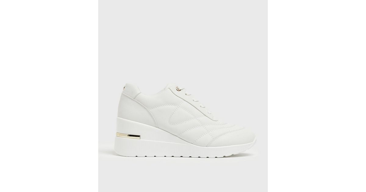 White Metal Trim Wedge Trainers
						
						Add to Saved Items
						Remove from Saved Items | New Look (UK)