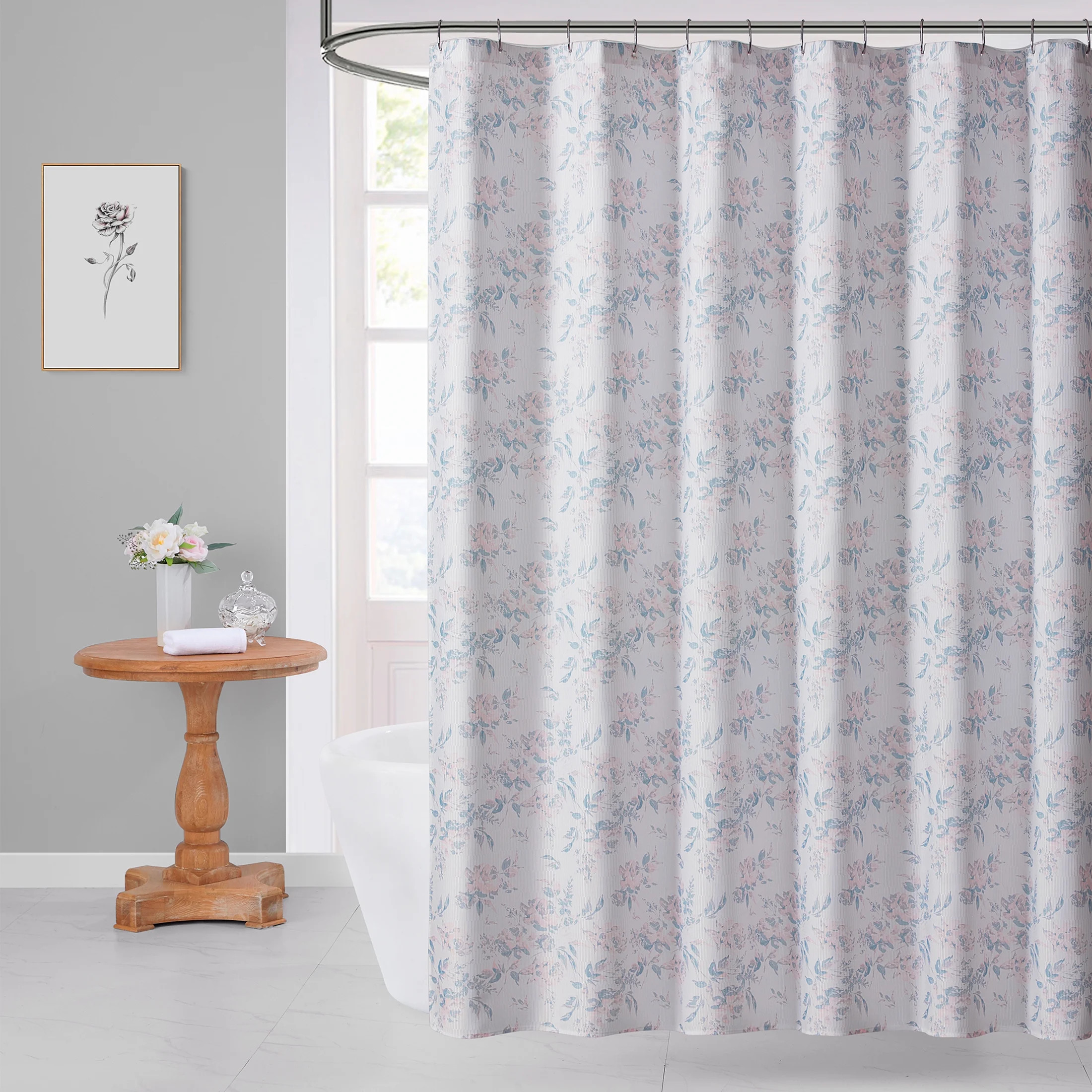 My Texas House Rebecca 14-Piece Bright White Floral Bath Accessory Set | Walmart (US)