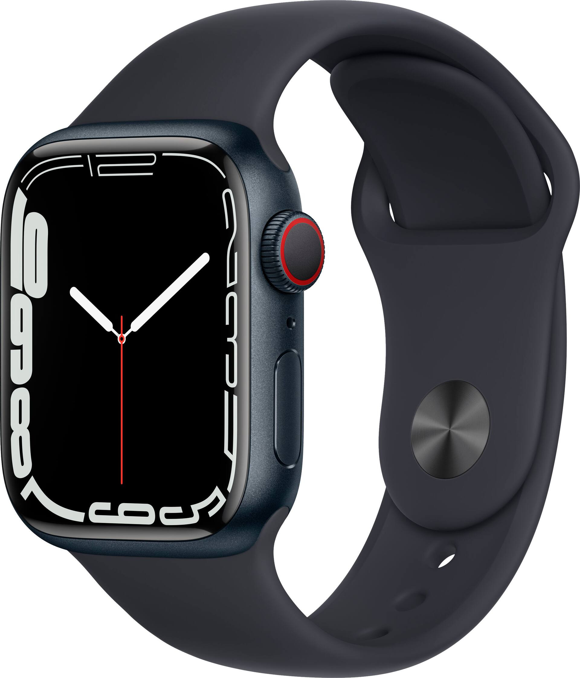 Apple Watch Series 7 (GPS + Cellular) 41mm Midnight Aluminum Case with Midnight Sport Band Midnig... | Best Buy U.S.