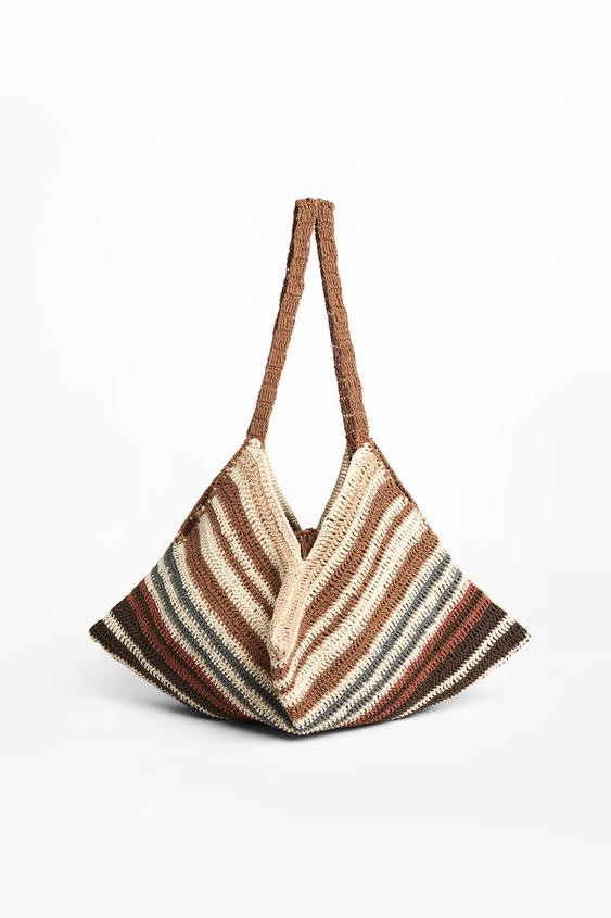 CROCHET-EFFECT SHOULDER BAG | Zara US