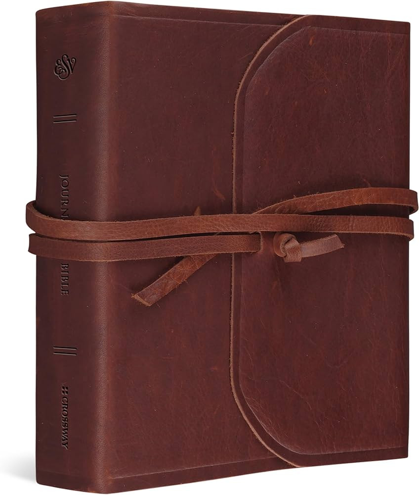 ESV Journaling Study Bible (Natural Leather, Brown, Flap with Strap) | Amazon (US)
