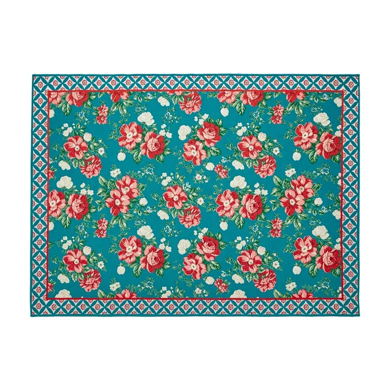 The Pioneer Woman 6' x 9' Red Vintage Floral Outdoor Rug | Walmart (US)