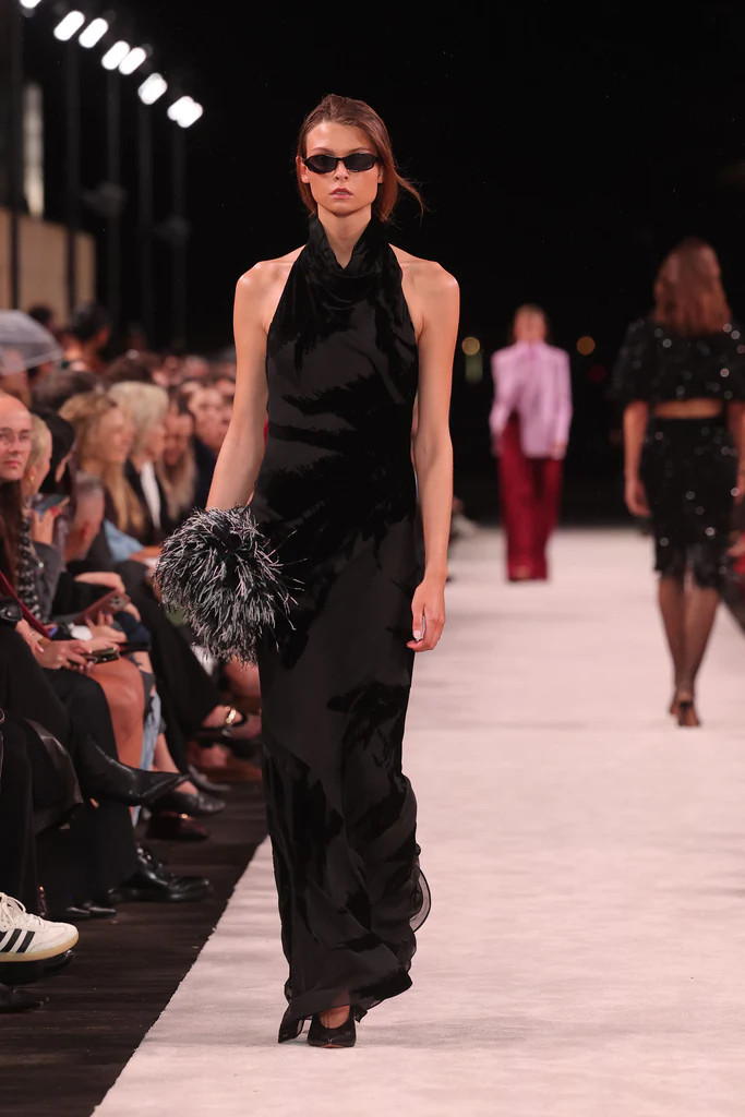 BLACK VELVET BURNOUT BIAS GOWN | Carla Zampatti