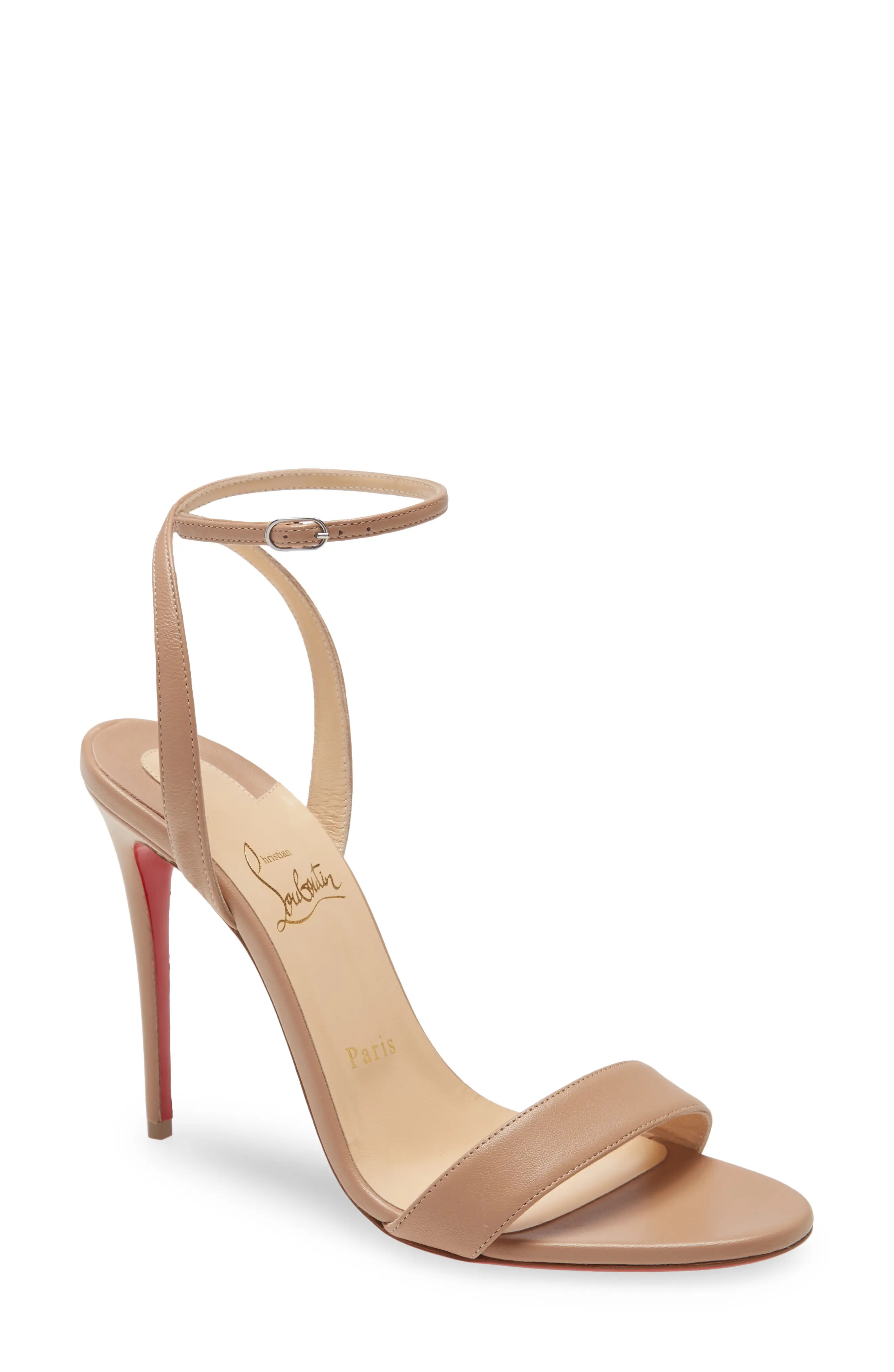 Christian Louboutin Loubigirl Ankle Strap Sandal in Nude at Nordstrom, Size 8.5Us | Nordstrom