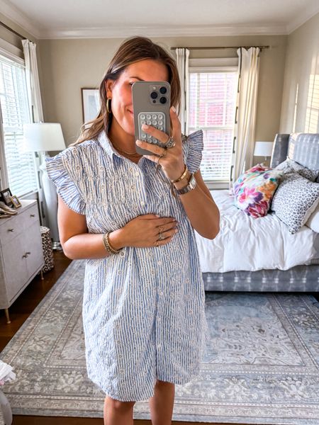 Bump friendly shirt dress // non maternity but works with my 21 week bump (I’m in a small) // my code SHELBY15 will get you 15% off your Avara purchase through 3/23 

#LTKfindsunder100 #LTKbump #LTKSeasonal