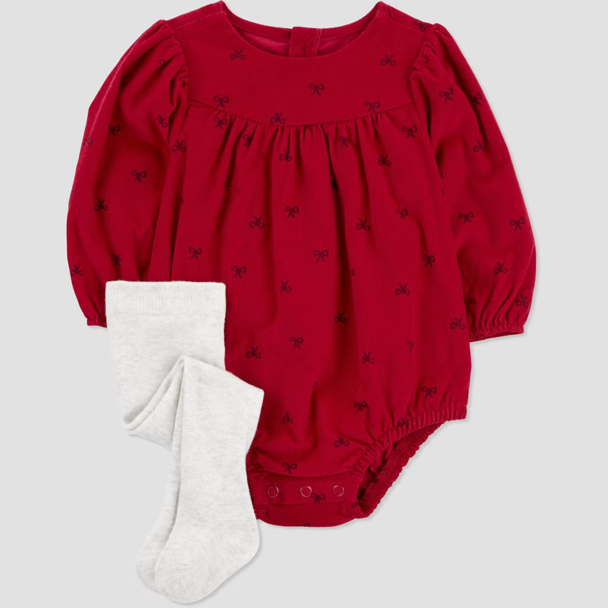 Carter's Just One You®️ Baby Girls' Printed Romper with Tights - Red | Target