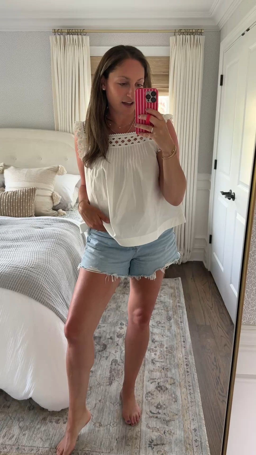 Wearing these @Dynamite Clothing jean shorts on repeat! So comfortable and under $60. Love this simple top and I’m linking my necklaces too!

#LTKdayinmylife #LTKootd #LTKSeasonal