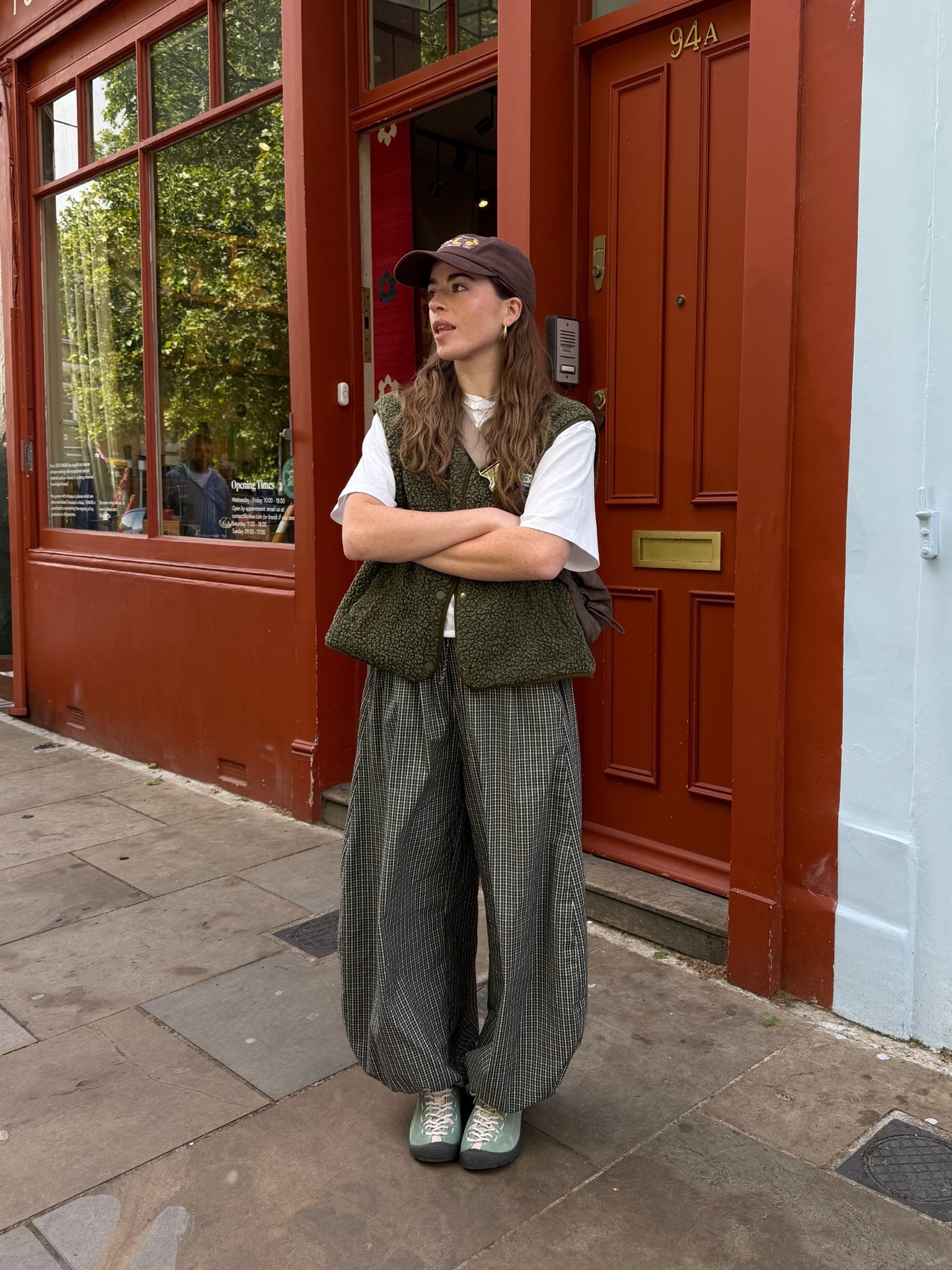 Fleece gilet, casual outfit, baggy trousers, check trousers, keen jasper, layered outfit, fleece, American vintage

#LTKspring #LTKuk #LTKeurope