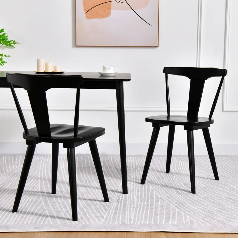 Brannagh 19.3" Modern Solid Wood Dining Chair Scandinavian Y-Shaped Backrest | Wayfair North America