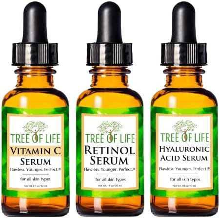 Tree of Life Anti-Aging Complete Regimen 3-Pack, Vitamin C Serum, Retinol Serum and Hyaluronic Acid  | Amazon (US)