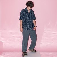 Vintage Y2K Polka Dot Button Down Shirt in Navy & White | Etsy (US)