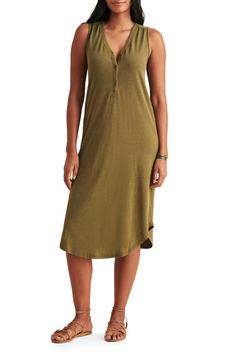 Annie Sleeveless Henley Midi Dress | Nordstrom
