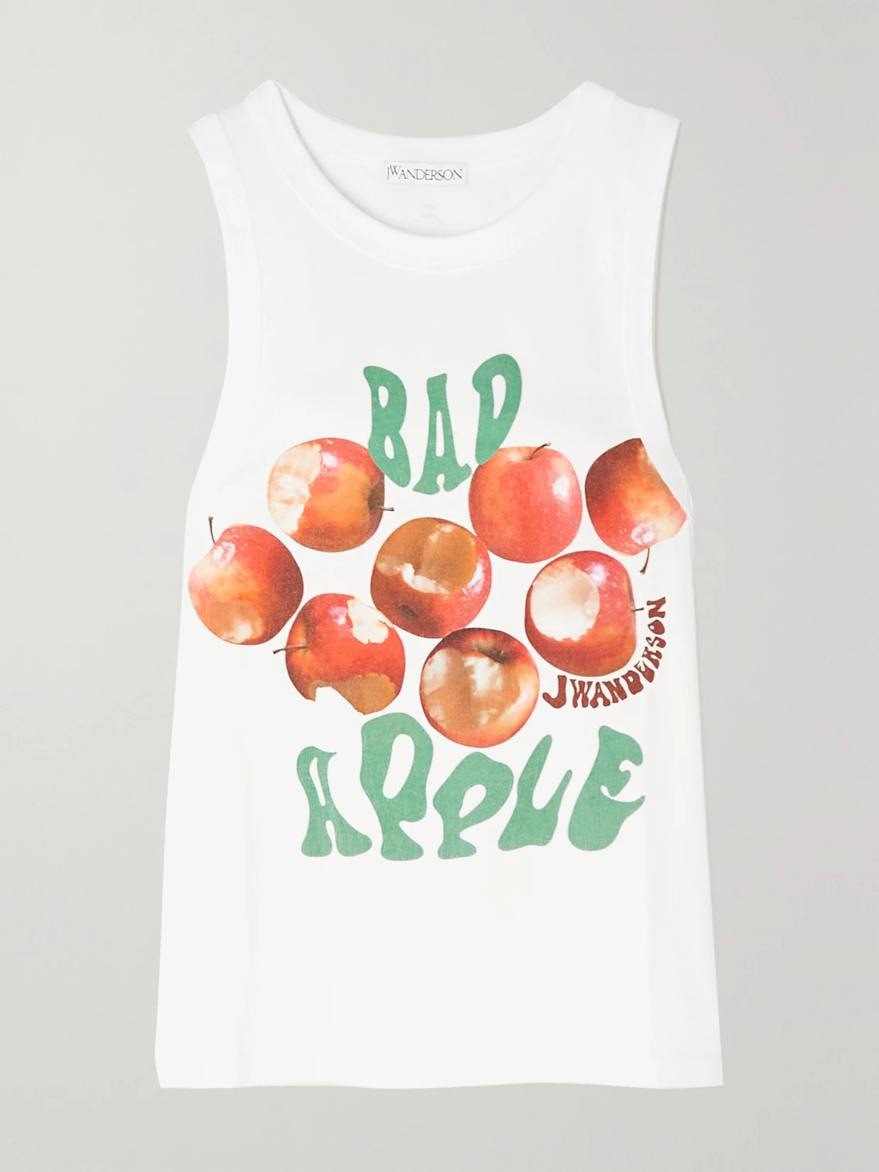 JW Anderson - Bad Apple Printed Cotton-jersey Tank - White | NET-A-PORTER (US)