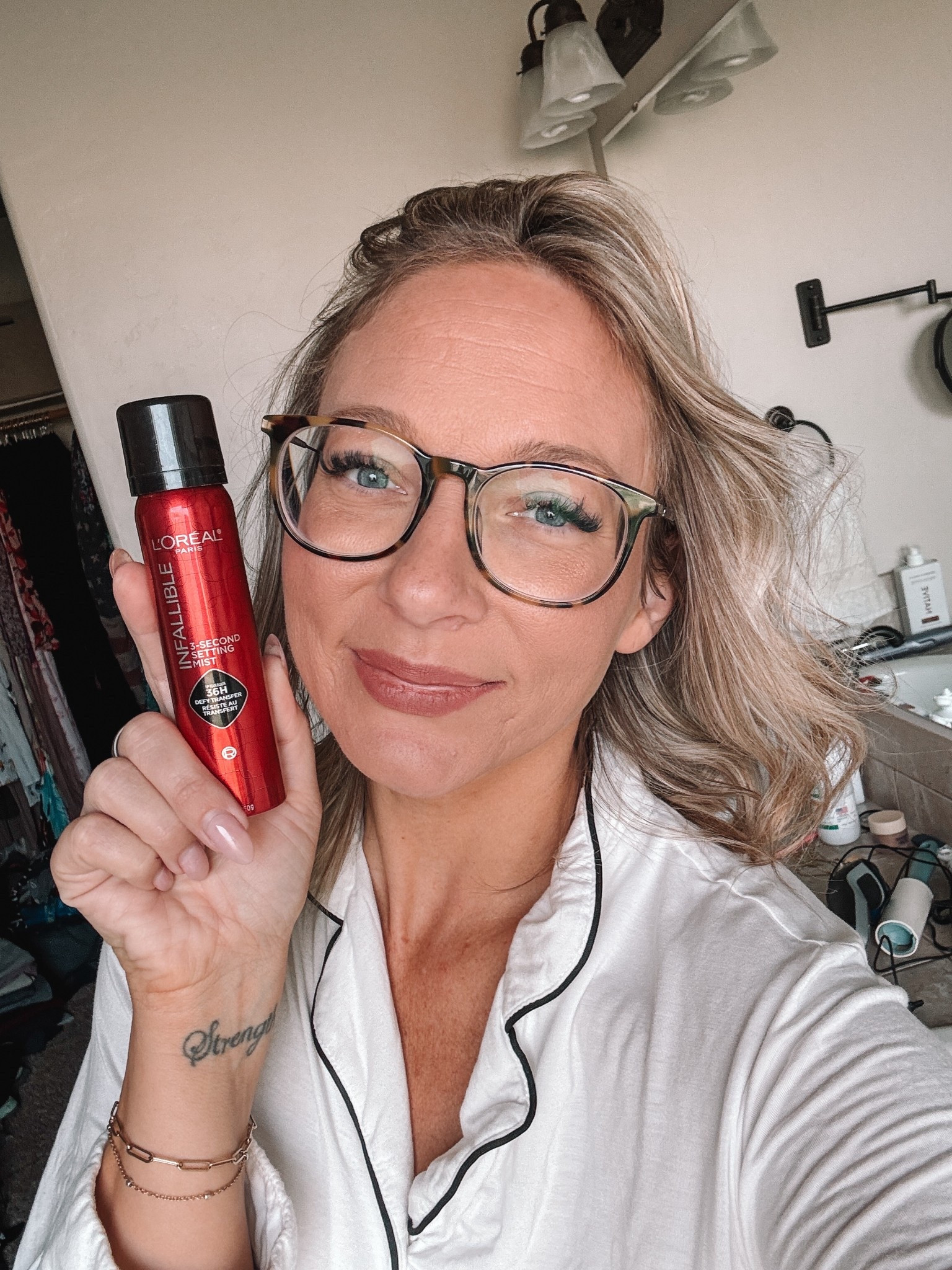 Literally the BEST setting spray! Had an event last night and was too lazy to wash my face before bed. This is after sleeping! Even my husband thought I put a fresh face of makeup on this morning to go somewhere! 

#LTKFindsUnder50 #LTKBeauty