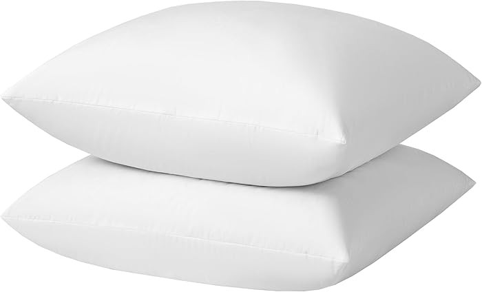 Euro Pillow Inserts 28x28 - Down Feather Pillow Inserts-Cotton Fabric-Set of 2-White. | Amazon (US)