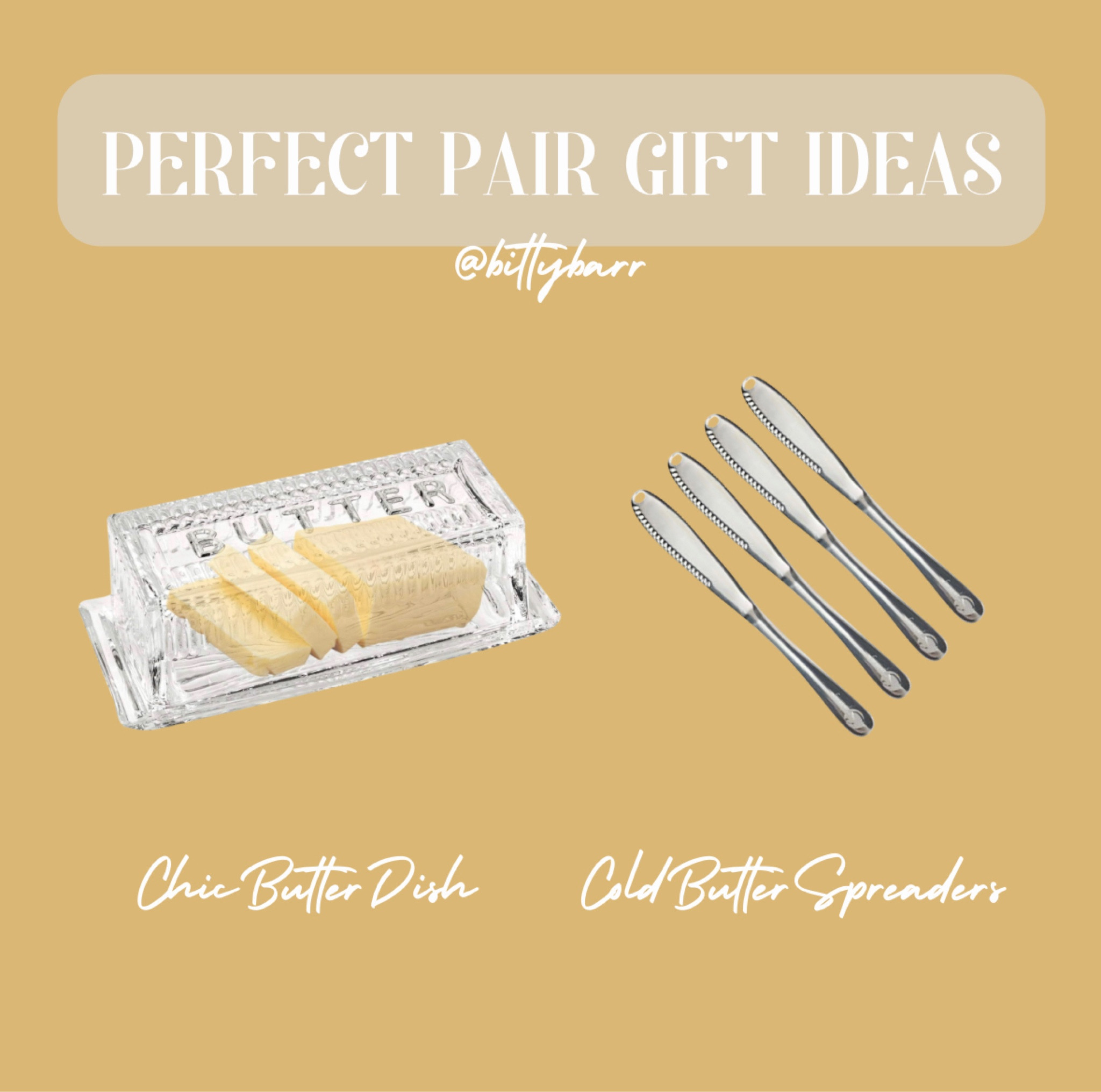 Perfect Pair Gift Ideas: Butter Dish and COLD butter spreaders. A fun add on would be a butter board cookbook!

#LTKGiftGuide #LTKfindsunder50