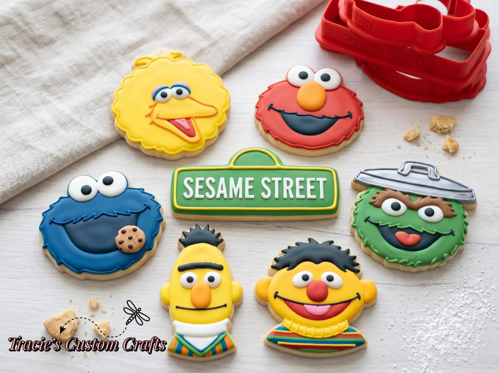 Sesame Street Inspired Cookie Cutters & Stamps • Elmo, Big Bird, Cookie Monster Baking Cutters ... | Etsy (Global)