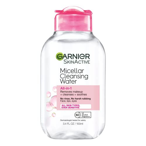 Garnier Micellar Cleansing Water, All-in-1 Makeup Remover and Facial Cleanser, For All Skin Types, 3.4 Fl Oz (100mL), 1 Count (Packaging May Vary) | Amazon (US)