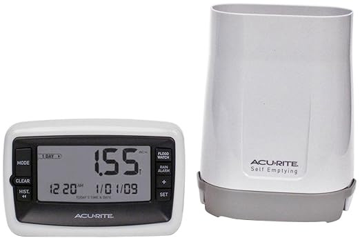 AcuRite Wireless Digital Rain Gauge with Self-Emptying Collector with Rainfall History, Alerts, a... | Amazon (US)