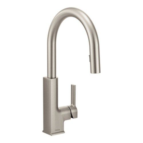 Moen STo Spot Resist Stainless 1-Handle Deck-Mount Pull-Down Handle Kitchen Faucet | Lowe's
