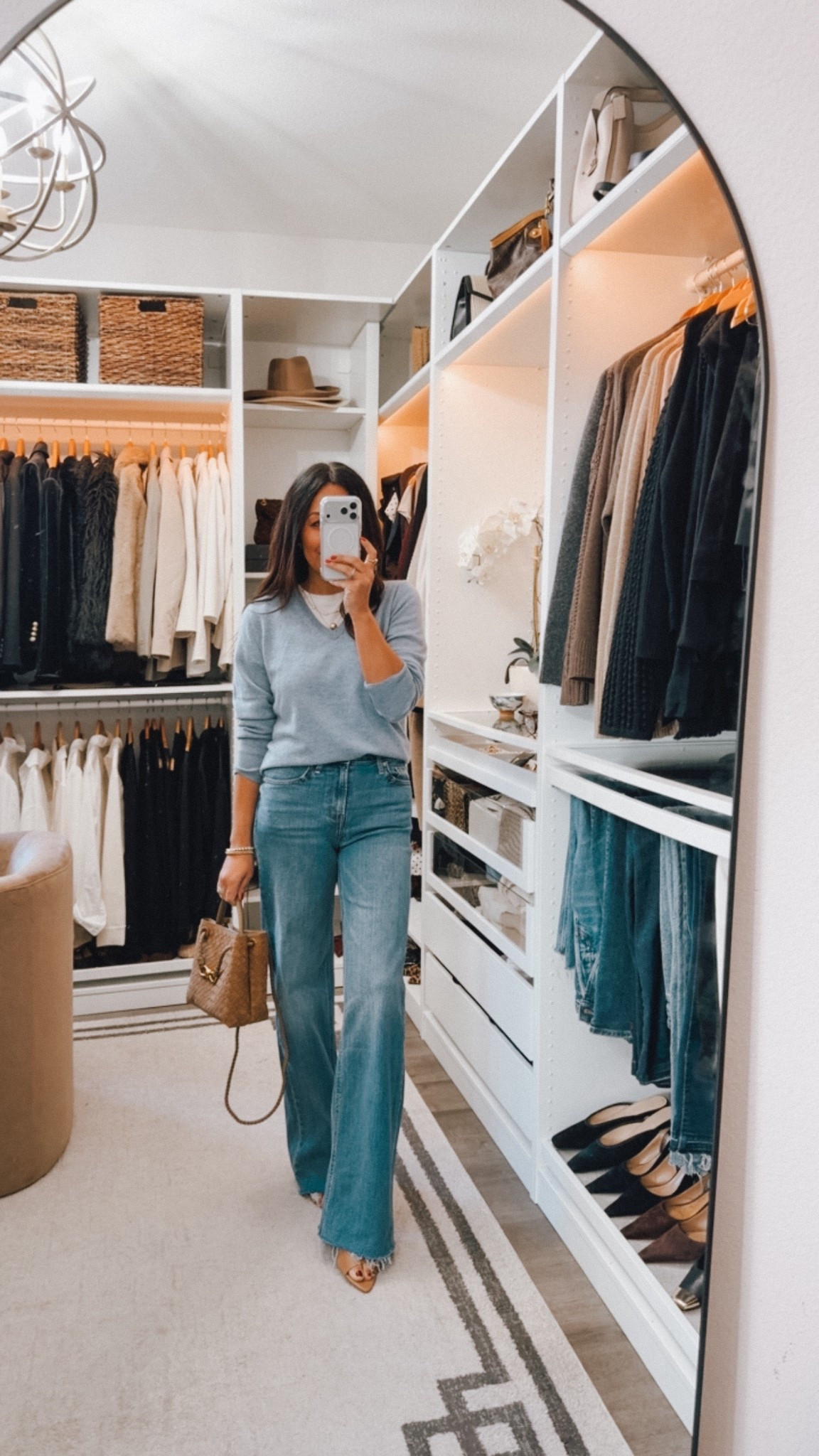 Cashmere v-neck back in stock in powder blue 👏🏽 fits TTS im wearing a small
Jeans are TTS wearing the 32-inch inseam

#LTKootd #LTKOver40