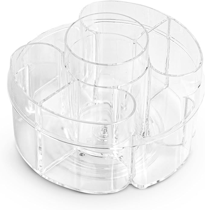 Small Rotating Makeup Organizer - A Mini Yet Spacious Cosmetic Storage Solution with Multiple Com... | Amazon (US)