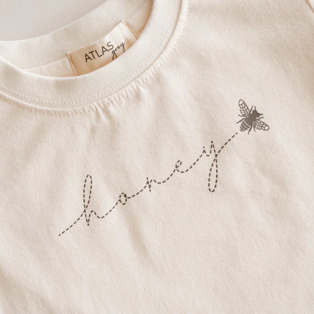 Organic Honey Bee T-Shirt | Atlas Grey