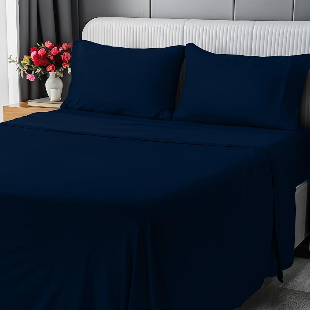 Utopia Bedding Queen Sheet Set - Jersey Knit Sheets 4 Piece – Cotton – Soft T-Shirt Stretchy ... | Amazon (US)