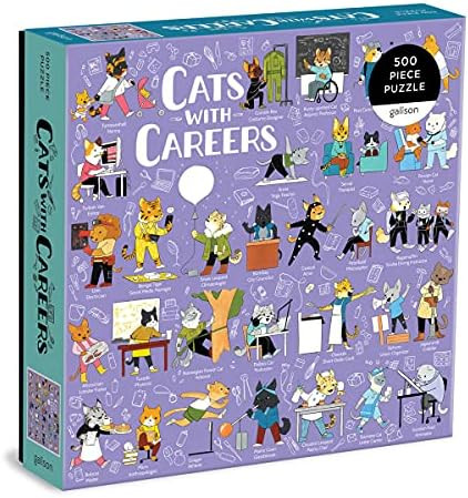 Galison Cats with Careers Puzzle, 500 Pieces, 20” x 20” – Cat Jigsaw Puzzle with an Amusing... | Amazon (US)