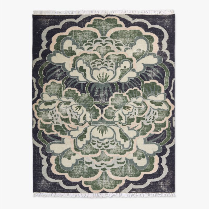 Allure Hand-Knotted Green Floral Wool Area Rug 8'x10' + Reviews | CB2 | CB2