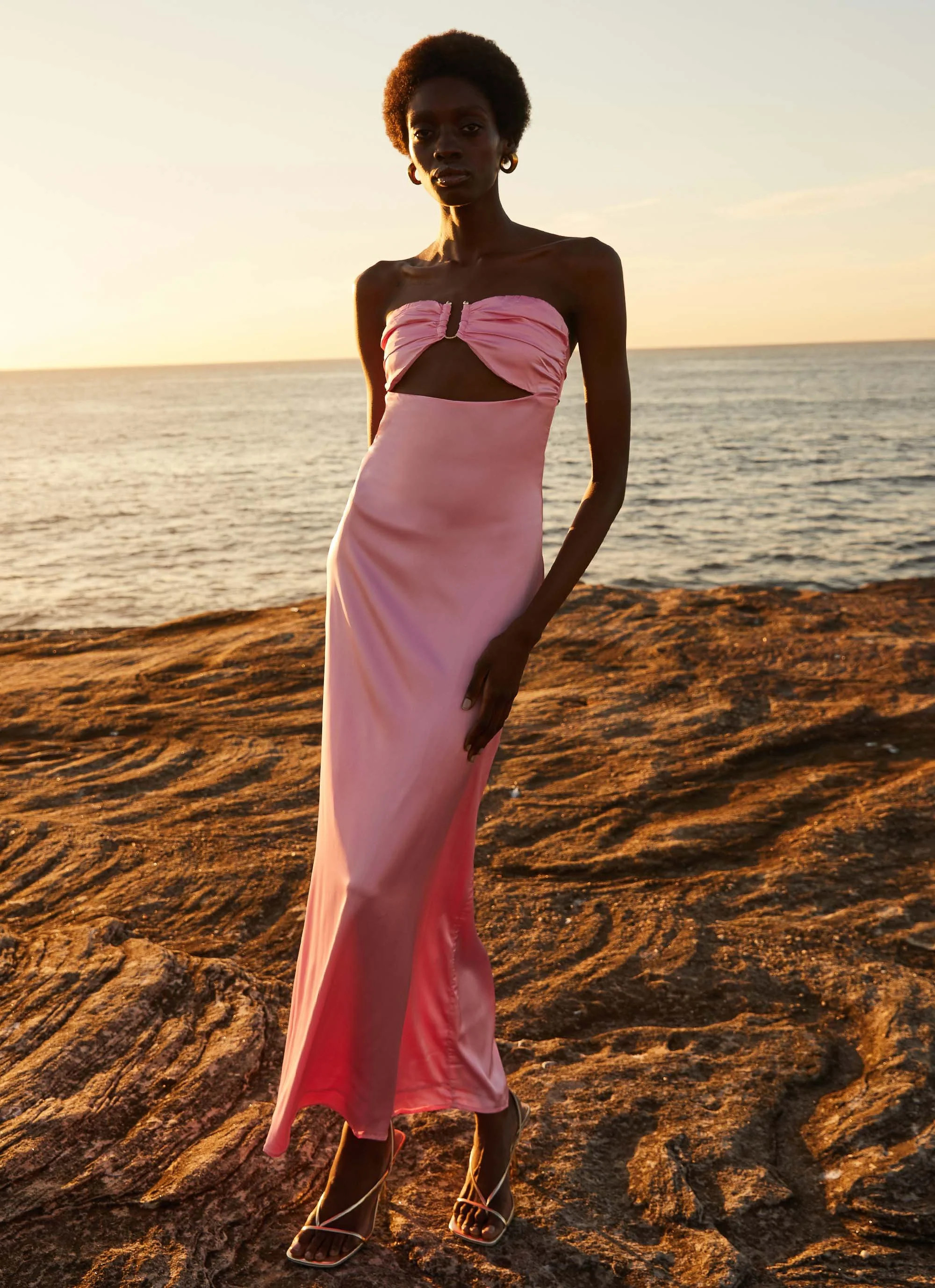Tropicana Satin Maxi Dress - Candy | Peppermayo (Global)