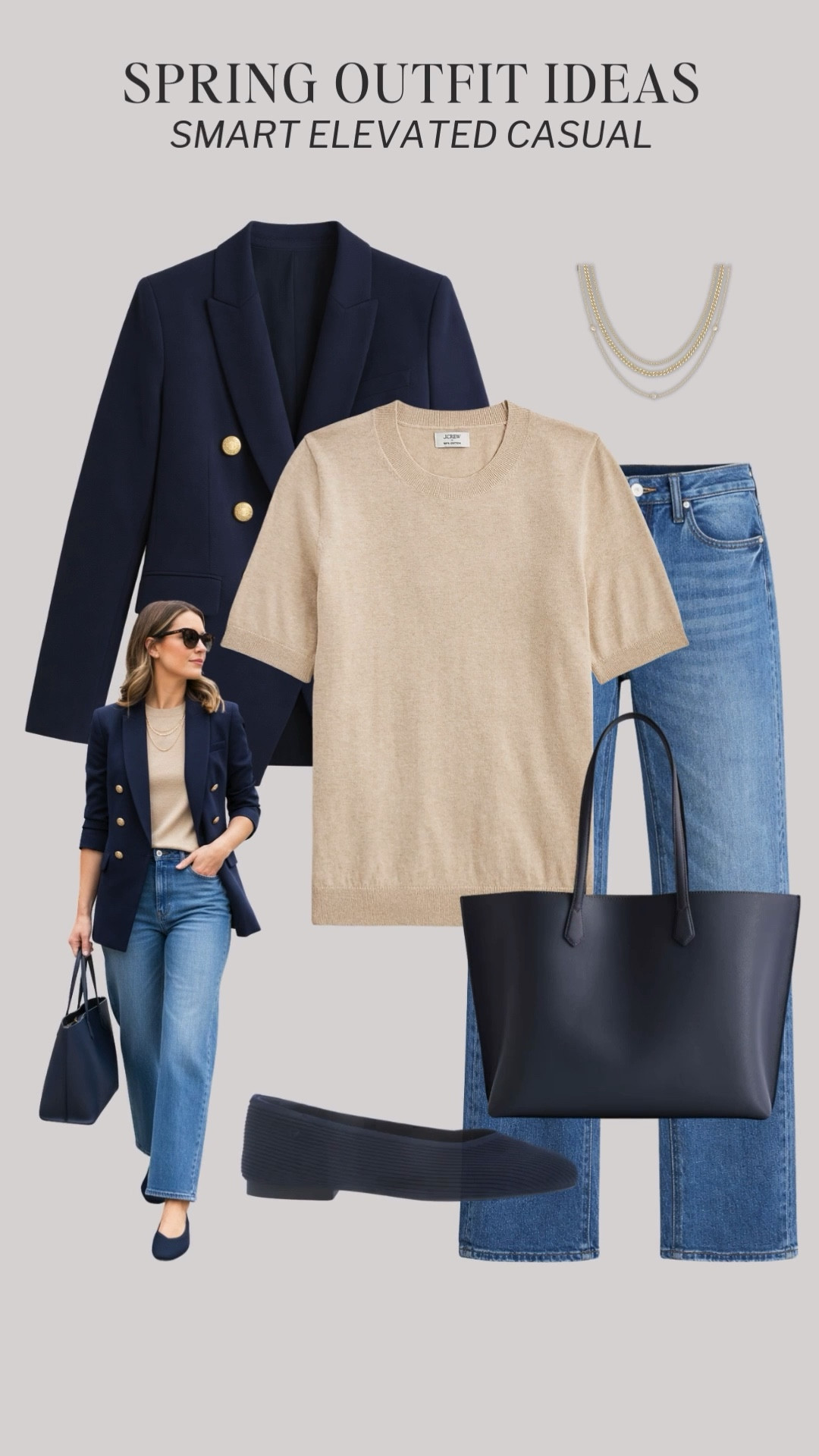 Smart Elevated Casual Spring 2026 Outfits: Mix & Match trending styles with mostly neutral colors.  Chic and polished outfits for anyone and great for the office! 🌸 Also includes affordable Amazon shopping links 🎉 The Smart Elevated Casual Spring Capsule is now available in the Classy Yet Trendy Store ✔️

Shirt, tee, cardigan, blazer, trench, jeans, pants, loafers, ballet flats, sneakers
#stylingtips #chiclooks #smartcasual #springfashiontrends #smartworkwear