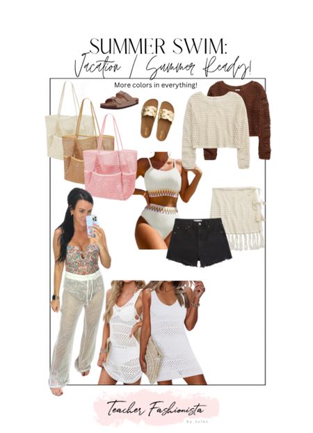Summer and vacation ready with trendy crochet coverups, beach and pool totes, sandals, and denim shorts! Many of these are on sale and deal!!

#LTKswim #LTKsalealert #LTKfindsunder50
