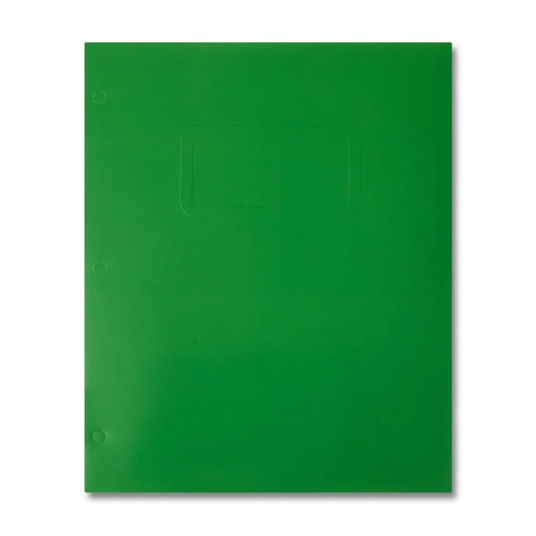 Pen+Gear Letter Size 2-Pocket Paper Folder, Solid Green Color | Walmart (US)