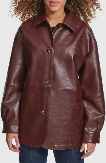 Oversize Faux Leather Relaxed Jacket | Nordstrom