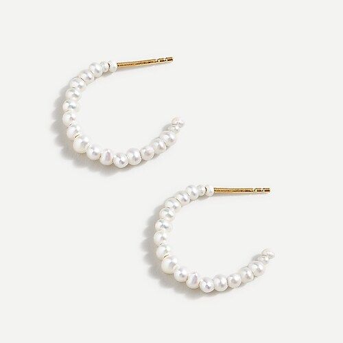 Demi-fine freshwater pearl hoop earrings | J.Crew US