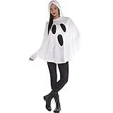White Hooded Ghost Poncho Costume | Adult Size | 1 Pc | Amazon (US)