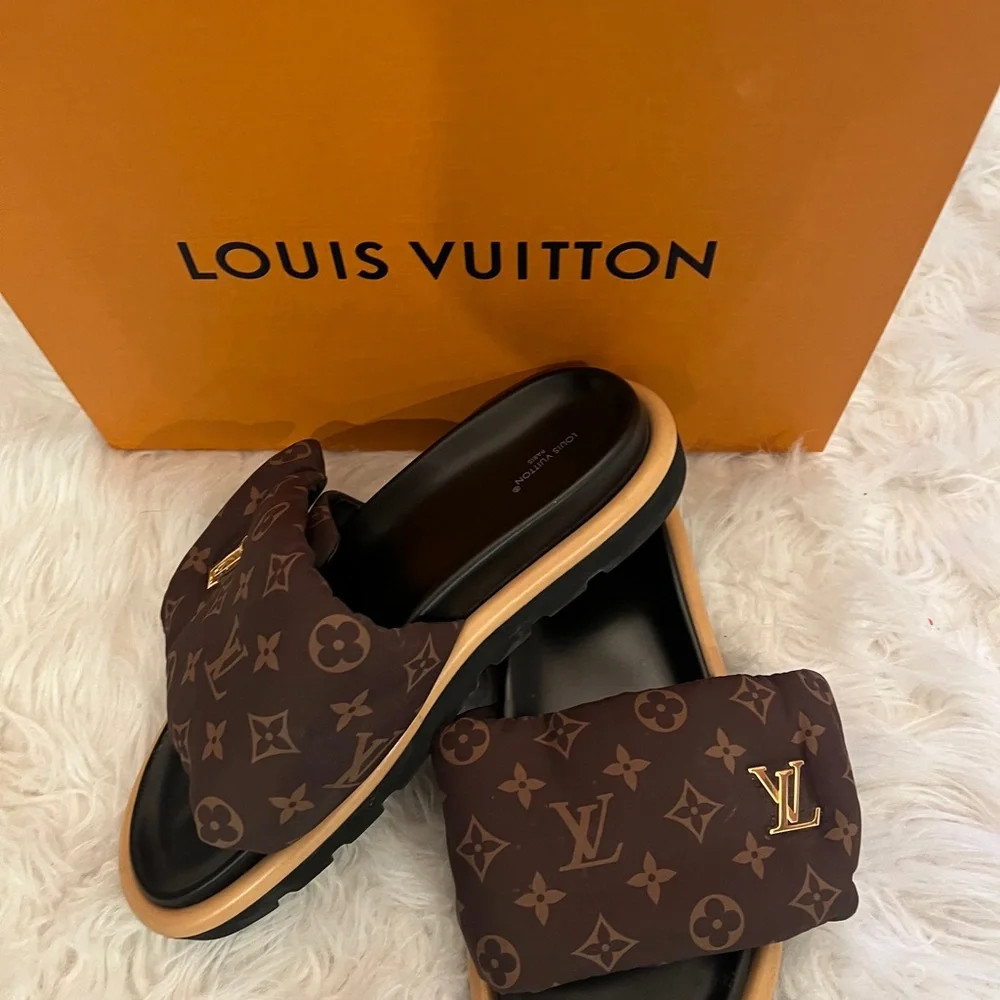 Louis Vuitton Brown Pool Pillow Flat | Poshmark