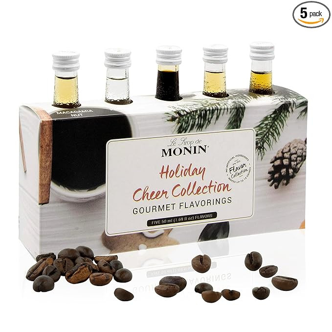 Monin - 5 Flavor Holiday Cheer Collection: Macadamia Nut, Peppermint, Cookie Butter, Toasted Mars... | Amazon (US)