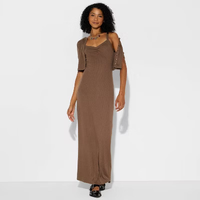 Women's Ribbed Maxi Bodycon Dress and Cardigan Set - Wild Fable™ | Target