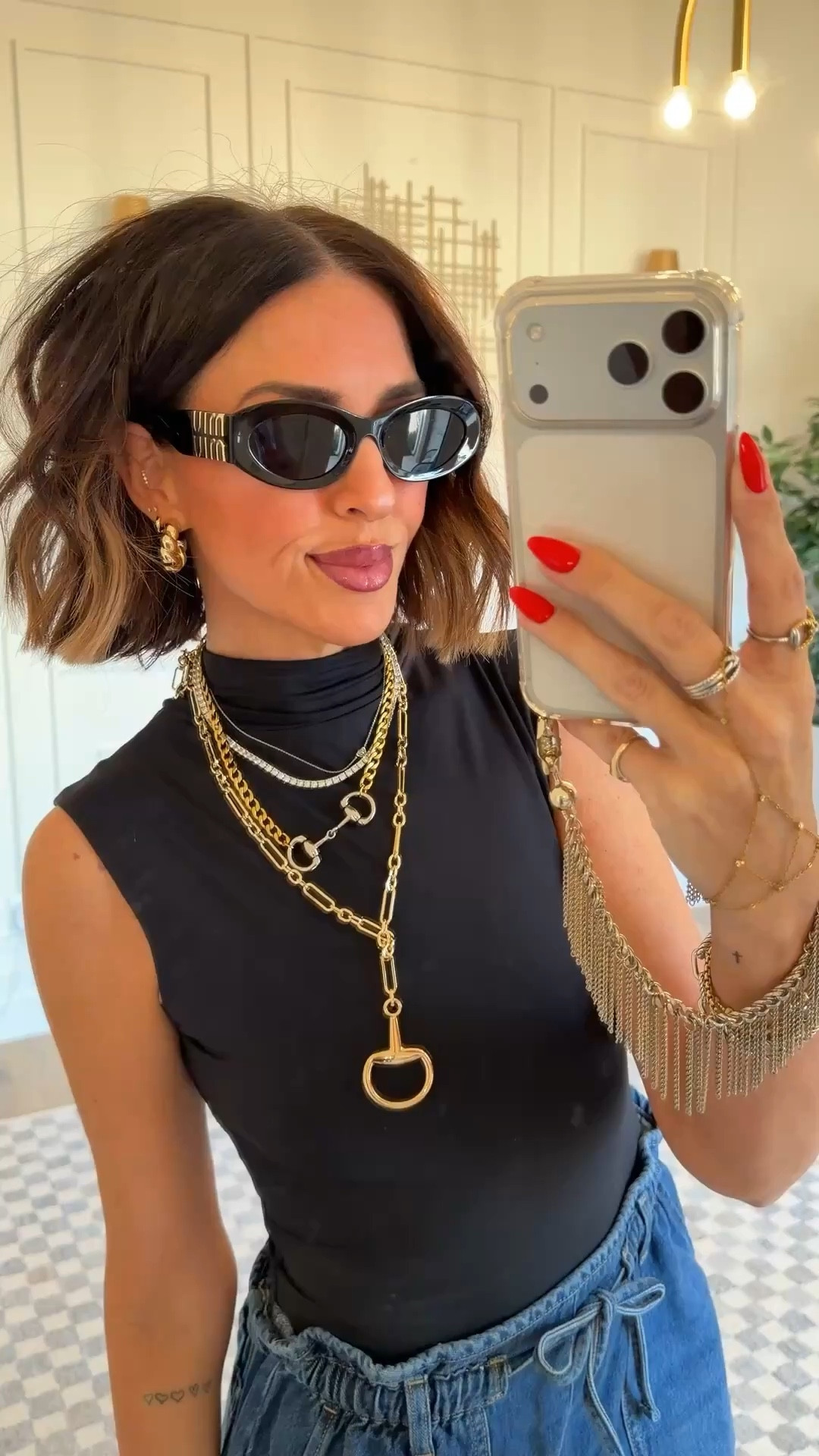 Paper bag shorts - size M
Bodysuit - size S
Necklaces - use code MOLLYANN for 40% off 
Shoes - run tts 



#LTKootd #LTKOver40 #LTKSeasonal