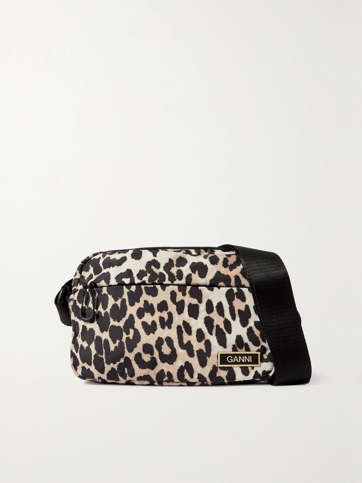 GANNI - Leopard-print Recycled Shell Shoulder Bag - Leopard print | NET-A-PORTER (UK & EU)