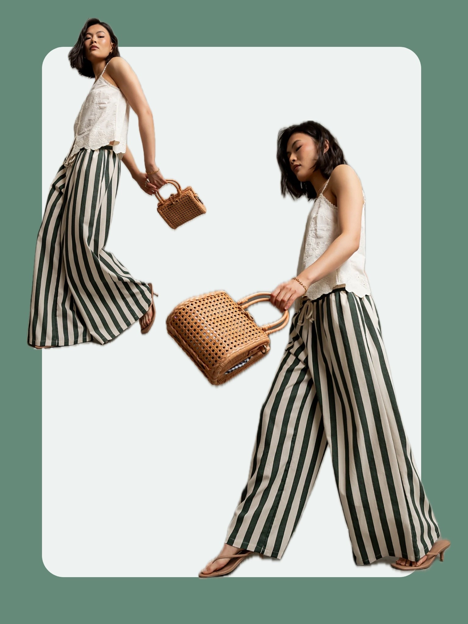 | striped wide leg pants | summer outfit ideas | classy pants outfits | white lace tops |

#LTKTravel #LTKWorkwear #LTKmomlife