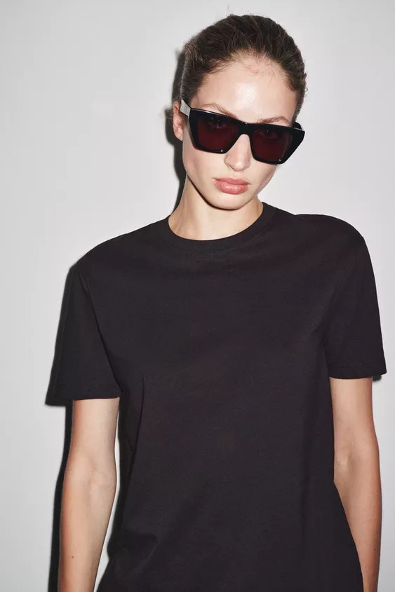 MERCERIZED COTTON T-SHIRT | Zara Canada