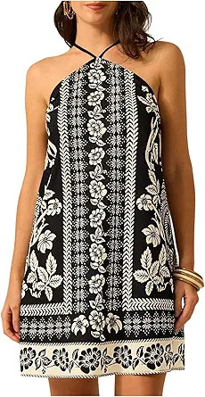 MakeMeChic Women's Halter Dresses Summer Beach Backless Tropical Vacation Caribbean Outfits Boho ... | Amazon (US)
