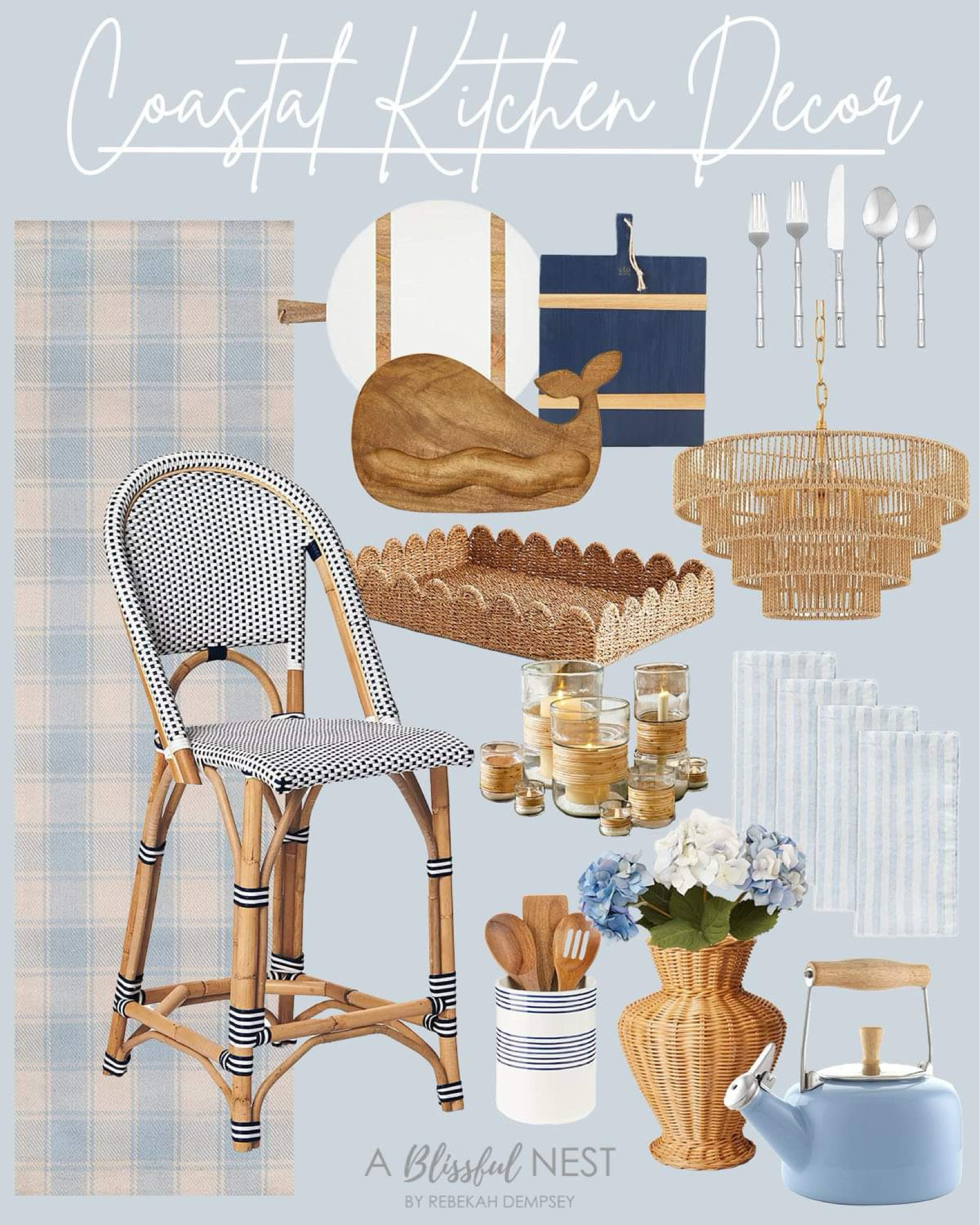 Create a dreamy coastal kitchen with these coastal decor finds. 
Serena & Lily barstool, cutting boards, rattan case, rattan tray, faux florals, and more! 


#LTKstyletip #LTKfindsunder100 #LTKhome