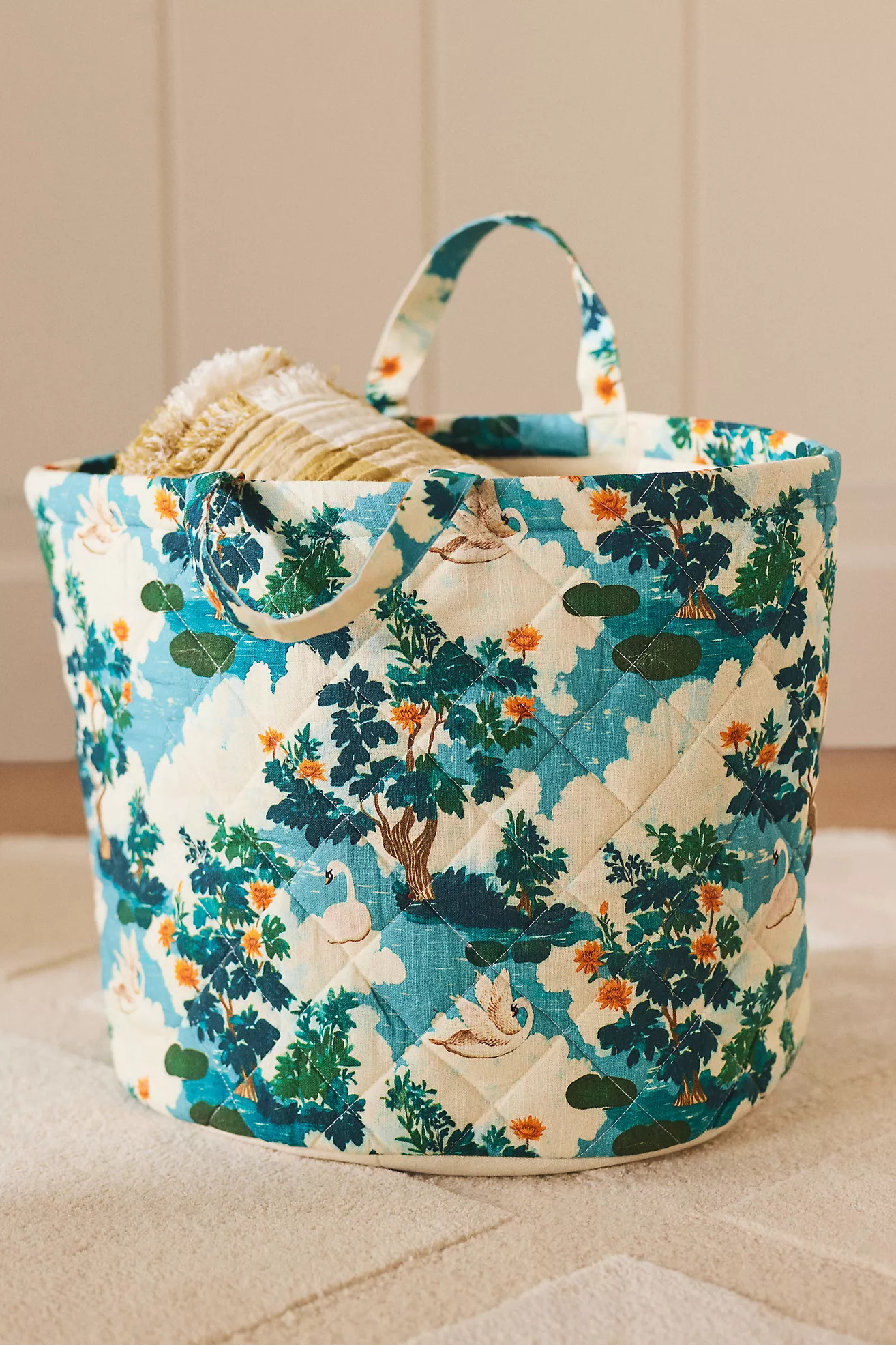 Quilted Block Print Basket | Anthropologie (US)