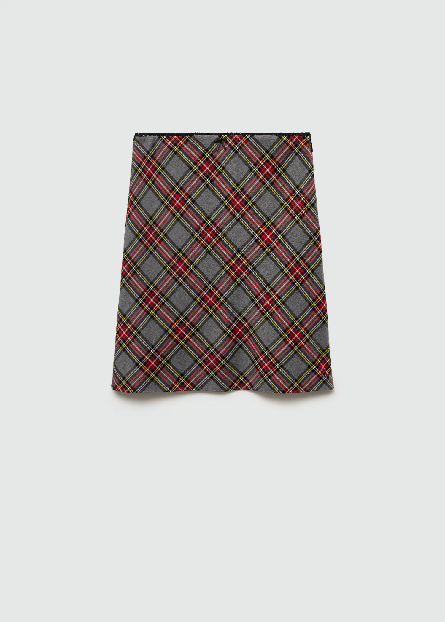 Check skirt with lace finish | Mango (US/MX/AU)